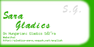 sara gladics business card